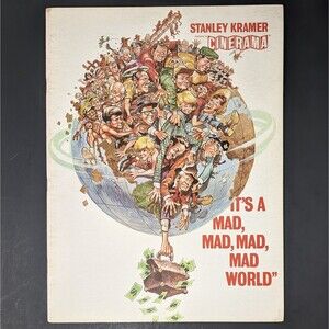 Vintage 1963 It's a Mad, Mad, Mad, Mad World Cinerama Movie Program Souvenir
